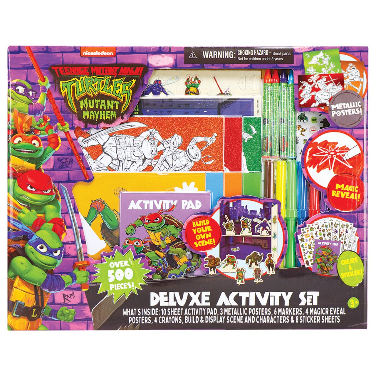 Tara Toy: TMNT Mutant Mayhem - Deluxe Activity Set - Build Your Own Scene, Magic Reveal, Metallic Posters, Teenage Mutant Ninja Turtles Kids Craft Kit